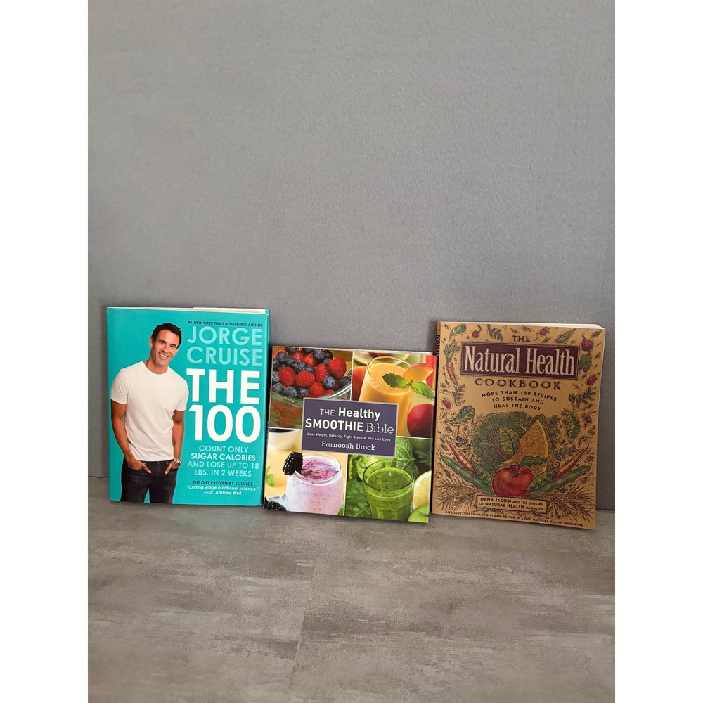 3 Book Lot Jorge Cruise The 100 Healthy Smoothie Bible Natural Health Cookbook
